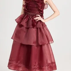 Aje Asra Pleated Frill Midi Dress