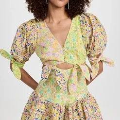 Alemais Daisy Spliced Mini Dress