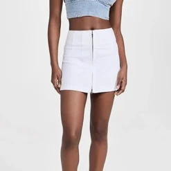 Alice + Olivia Paxton High Rise Zip Front Mini Skirt