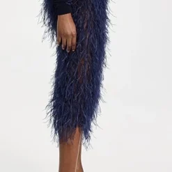 Aliette Ostrich Feather Midi Skirt -Deals Glitz Muse Store aliet300471d6a1 1670945235689 2 0. UX357 QL90