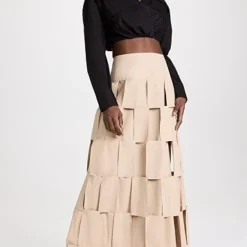 A.W.A.K.E. MODE Maxi Multi Rectangle Double-Layered Skirt