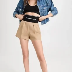 Alexander Wang Safari Shorts With Exposed Zipper And Logo Band -Deals Glitz Muse Store awang4374611307 1657925901528 2 0. UX357 QL90