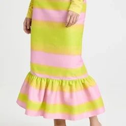 Brandon Maxwell Ruffle Peplum Hem Pencil Skirt