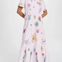 Mira Mikati Printed Long Tiered Dress