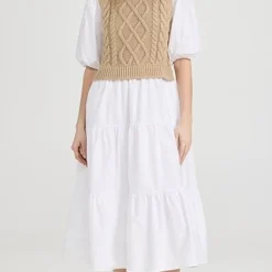 English Factory Mixed Media Cable Knit Down Midi Dress -Deals Glitz Muse Store efact3078214953 1673370171274 2 0. UX357 QL90