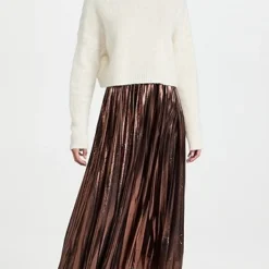 En Saison Pleated Metallic Midi Skirt -Deals Glitz Muse Store ensai301281a338 1636473477368 2 0. UX357 QL90