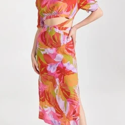 FARM Rio Colorful Leaves Midi Dress -Deals Glitz Muse Store farmr305691eb7d 1671035227712 2 0. UX357 QL90