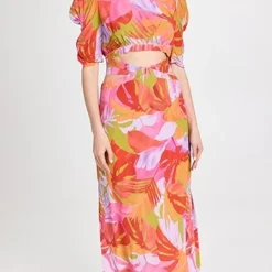 FARM Rio Colorful Leaves Midi Dress -Deals Glitz Muse Store farmr305691eb7d 1671035227767 2 0. UX357 QL90