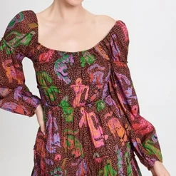 FARM Rio Wild Leopards Black Midi Dress