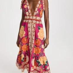 FARM Rio Flower Tapestry Midi Dress