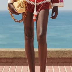 FARM Rio Mixed Crochet Stripes Shorts