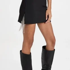 Good American Scuba Crystal Side Slit Miniskirt