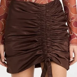 GANNI Nylon Ruched Mini Skirt