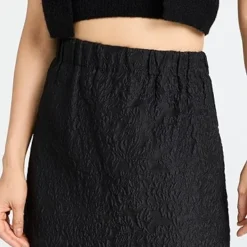 GANNI Jacquard Organza Bead Fringe Miniskirt