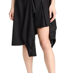 GOEN.J Layered Raw Edge Pleated Mini Skirt -Deals Glitz Muse Store goenj302081071b 1683645851545 2 0. UX357 QL90