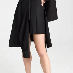 GOEN.J Layered Raw Edge Pleated Mini Skirt