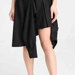 GOEN.J Layered Raw Edge Pleated Mini Skirt -Deals Glitz Muse Store goenj302081071b 1683645851597 2 1. UX357 QL90