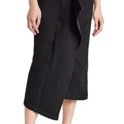 GOEN.J Asymmetric Draped Washed Denim Skirt -Deals Glitz Muse Store goenj302091071b 1683660645962 2 0. UX357 QL90