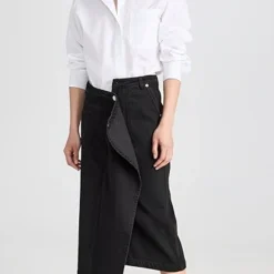 GOEN.J Asymmetric Draped Washed Denim Skirt -Deals Glitz Muse Store goenj302091071b 1683660646132 2 0. UX357 QL90