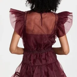 SIMKHAI Monique Organza Ruffle Sleeve Mini Dress -Deals Glitz Muse Store jondb3097112141 1661540319616 2 0. UX357 QL90