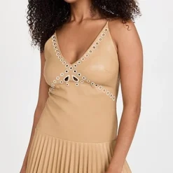 SIMKHAI Jerri Laser Cut Vegan Leather Mini Dress