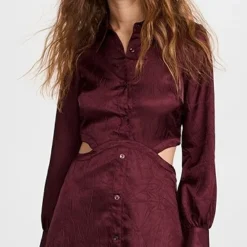 Jonathan Simkhai STANDARD Baylor Crinkle Twill Satin Cutout Mini Dress