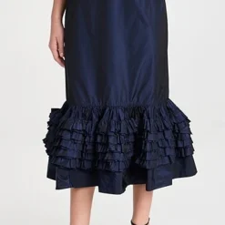 Molly Goddard Taffeta Frill Midi Skirt
