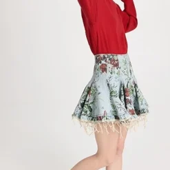 Molly Goddard Floral Printed Denim Flared Mini Skirt -Deals Glitz Muse Store mgodd3000627474 1668808925718 2 0. UX357 QL90