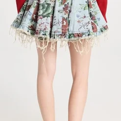 Molly Goddard Floral Printed Denim Flared Mini Skirt -Deals Glitz Muse Store mgodd3000627474 1668808925907 2 0. UX357 QL90