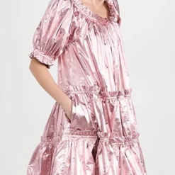 Molly Goddard Lamé Gathered Tiered Dress -Deals Glitz Muse Store mgodd300231a561 1670260766012 2 0. UX357 QL90