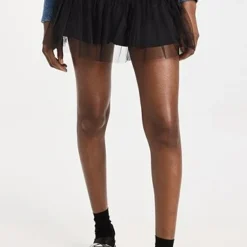 Molly Goddard Soft Tulle Gathered Miniskirt