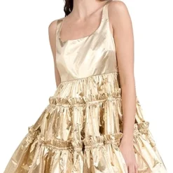 Molly Goddard Lame Gathered Tiered Strap Dress -Deals Glitz Muse Store mgodd300281c8e8 1670274231608 2 0. UX357 QL90