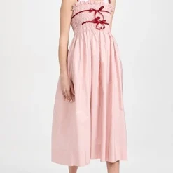 Molly Goddard Taffeta Shiirred Midi Dress With Velvet Tie -Deals Glitz Muse Store mgodd3003112822 1670274248442 2 0. UX357 QL90