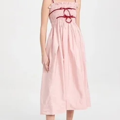 Molly Goddard Taffeta Shiirred Midi Dress With Velvet Tie -Deals Glitz Muse Store mgodd3003112822 1670274249686 2 0. UX357 QL90