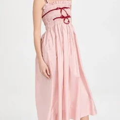 Molly Goddard Taffeta Shiirred Midi Dress With Velvet Tie -Deals Glitz Muse Store mgodd3003112822 1670274249794 2 0. UX357 QL90