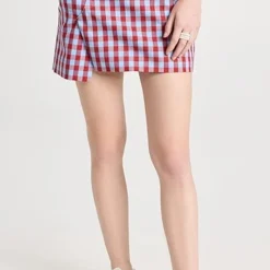 Monse Check Decosntructed Mini Skirt