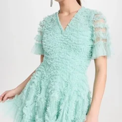 Needle & Thread Verity Ruffle V Neck Mini Dress