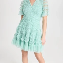 Needle & Thread Verity Ruffle V Neck Mini Dress -Deals Glitz Muse Store nthre302971738e 1678125472897 2 0. UX357 QL90