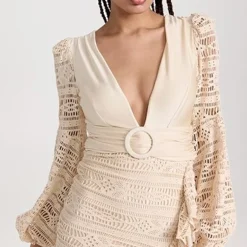 PatBO Crochet Plunge Mini Dress -Deals Glitz Muse Store patbo3011211252 1678888489220 2 0. UX357 QL90