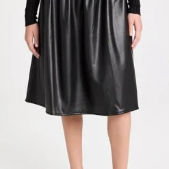 Proenza Schouler White Label Faux Leather Smocked Skirt