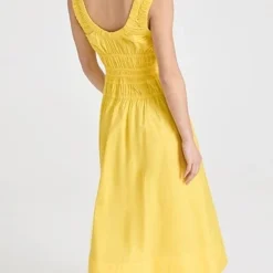 Proenza Schouler White Label Poplin Gathered Midi Dress -Deals Glitz Muse Store pswll3032510916 1675184042049 2 1. UX357 QL90