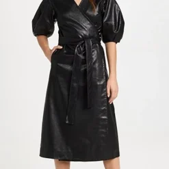 Sea Freya Vegan Leather Wrap Dress