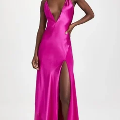 Sergio Hudson Zigzag Seamed Gown