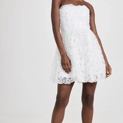 Self Portrait White Beaded Sequin Bandeau Mini Dress -Deals Glitz Muse Store selfp306971c925 1676655835196 2 0. UX357 QL90