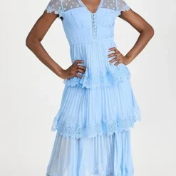 Self Portrait Blue Chiffon Tiered Midi Dress -Deals Glitz Muse Store selfp307091a569 1680559416569 2 0. UX357 QL90