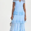 Self Portrait Blue Chiffon Tiered Midi Dress -Deals Glitz Muse Store selfp307091a569 1680559416595 2 0. UX357 QL90