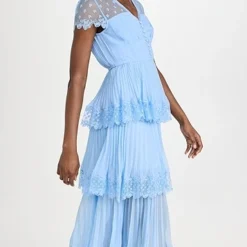 Self Portrait Blue Chiffon Tiered Midi Dress -Deals Glitz Muse Store selfp307091a569 1680559417420 2 0. UX357 QL90