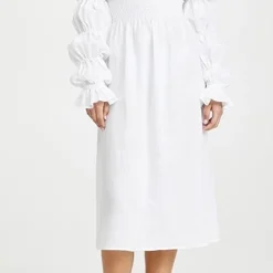 Sleeper Michelin Linen Dress In White