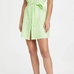 Sleeper Brigitte Linen Mini Dress In Lime -Deals Glitz Muse Store slepr3007012952 q4 2 0. UX357 QL90