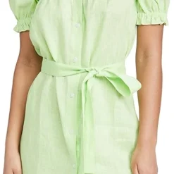 Sleeper Brigitte Linen Mini Dress In Lime -Deals Glitz Muse Store slepr3007012952 q6 2 0. UX357 QL90